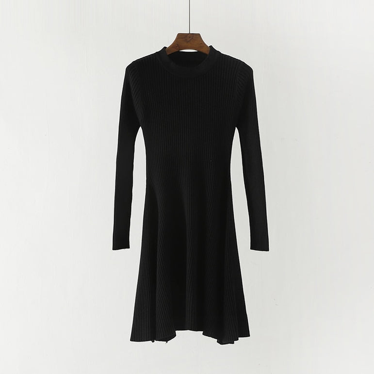 Casual Women Long Sleeve A Line Mini Dress