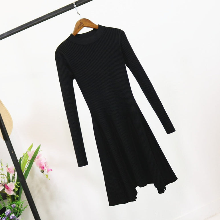 Casual Women Long Sleeve A Line Mini Dress