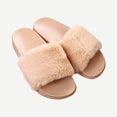 Furry Plush Fox Hair Women Fur Fluffy Flat Home Slippers