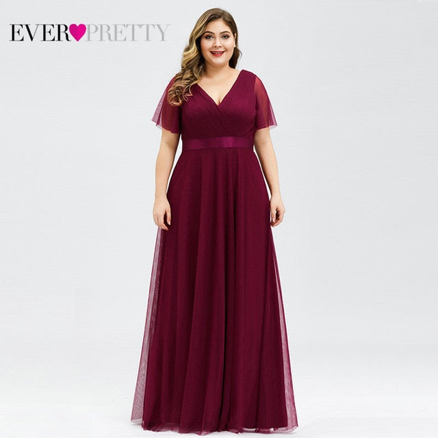 Elegant A line Chiffon Long Evening Dresses