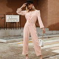 Casual Overalls Corduroy Light Pink Jumpsuits