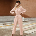 Casual Overalls Corduroy Light Pink Jumpsuits