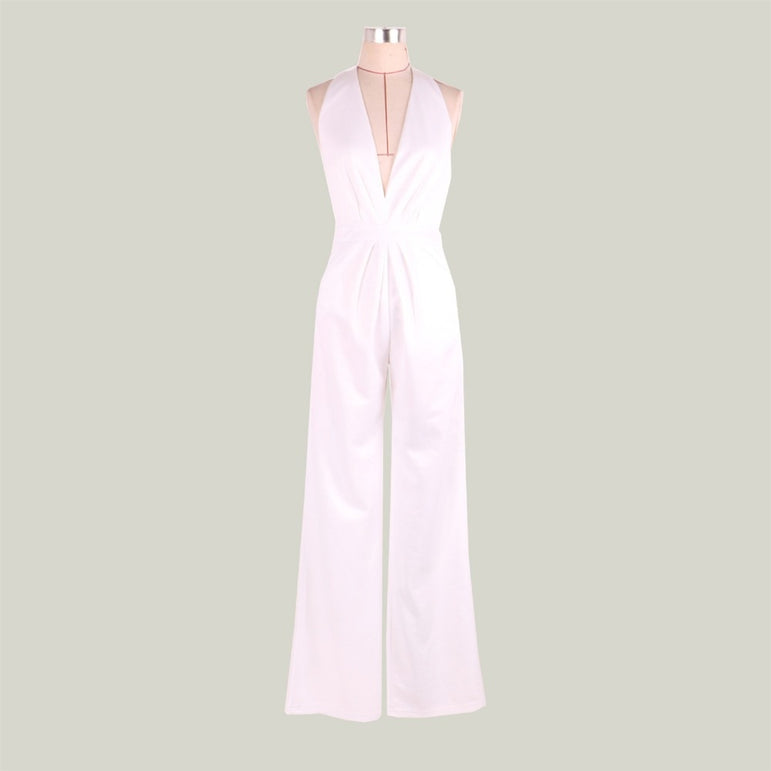 Chic Women Long Wide Leg Jumpsuit