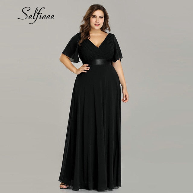 Elegant V Neck Chiffon Party Dress