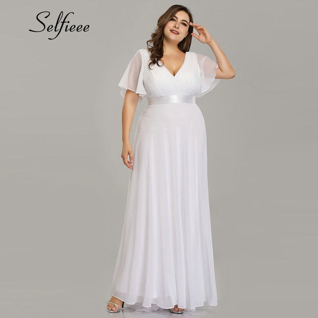 Elegant V Neck Chiffon Party Dress