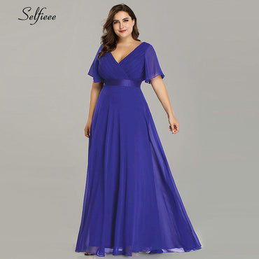 Elegant V Neck Chiffon Party Dress