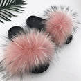 Indoor Furry Home Women Warm Fox Fur Slippers