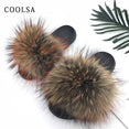 Indoor Furry Home Women Warm Fox Fur Slippers