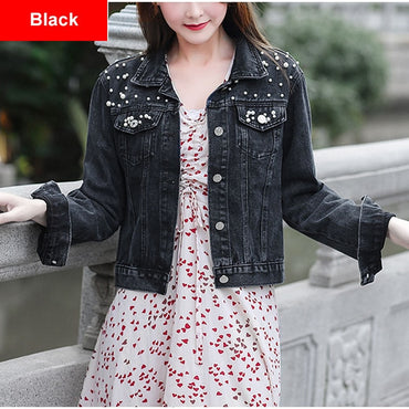 Casual Long Sleeve Vintage Short Denim Jackets