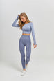 High Waist Long Sleeve Crop Top Seamless Yoga Set