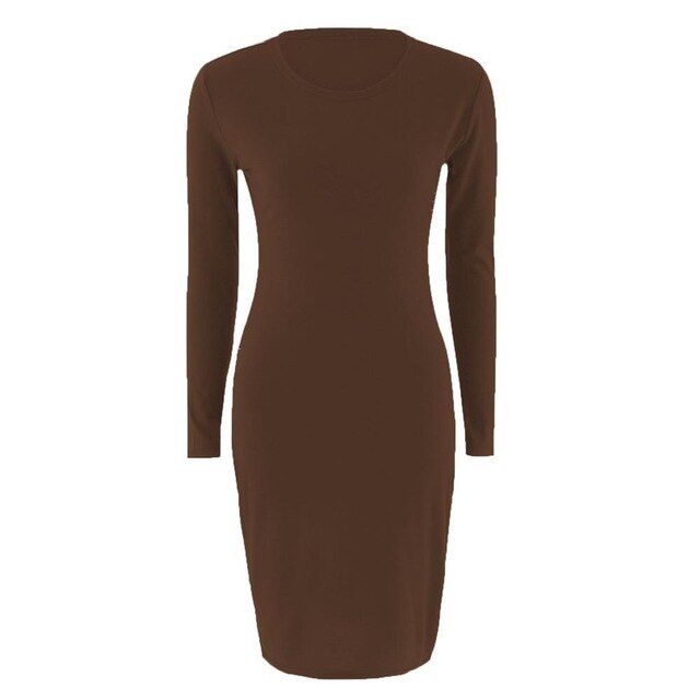 Casual Slim Bodycon Tunic Crew Neck Dress