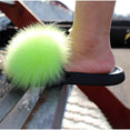 Furry Plush Fox Hair Women Fur Fluffy Flat Home Slippers