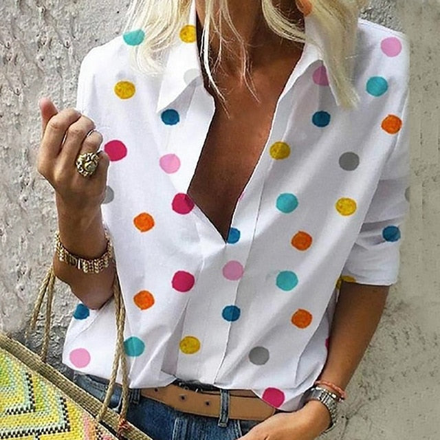 Casual Bohemia Dot Print Blouse