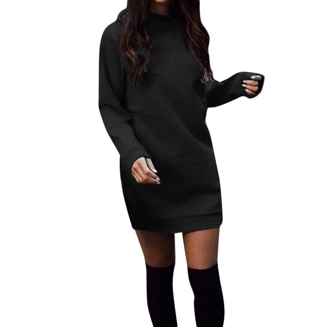 Thicken Long Sleeve Party Mini Dress