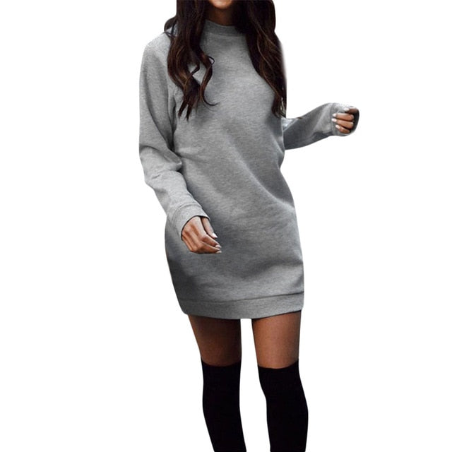 Thicken Long Sleeve Party Mini Dress