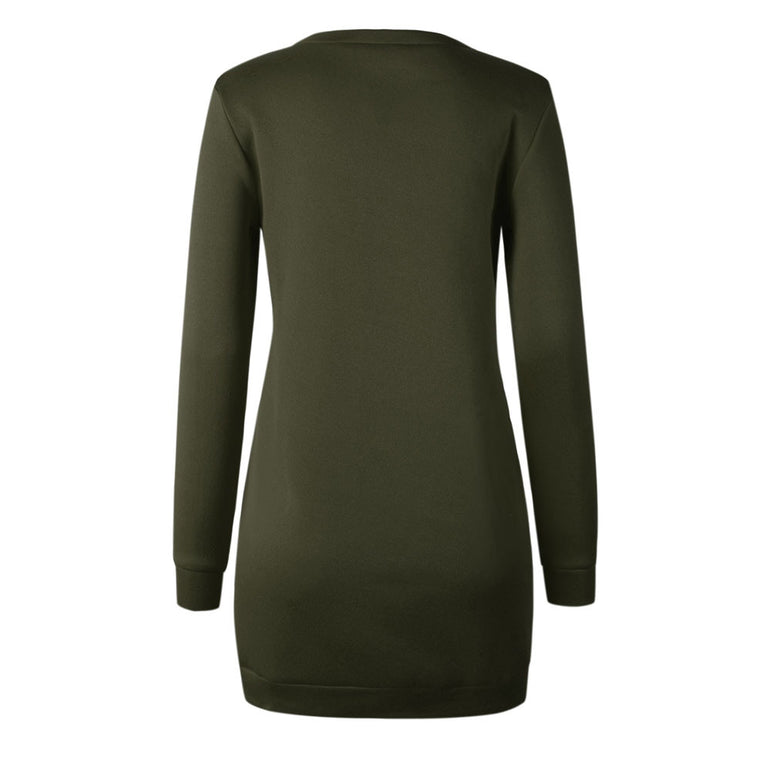 Thicken Long Sleeve Party Mini Dress