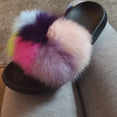 Real Fur Slides Female Indoor Women Fox Fur Slippers