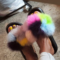 Real Fur Slides Female Indoor Women Fox Fur Slippers