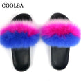 Real Fur Slides Female Indoor Women Fox Fur Slippers