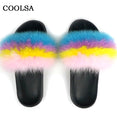 Real Fur Slides Female Indoor Women Fox Fur Slippers