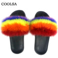 Real Fur Slides Female Indoor Women Fox Fur Slippers