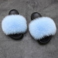 Real Fur Slides Female Indoor Women Fox Fur Slippers