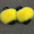 Real Fur Slides Female Indoor Women Fox Fur Slippers