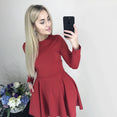 Elegant Long Sleeve Office Work ALine Party Dress