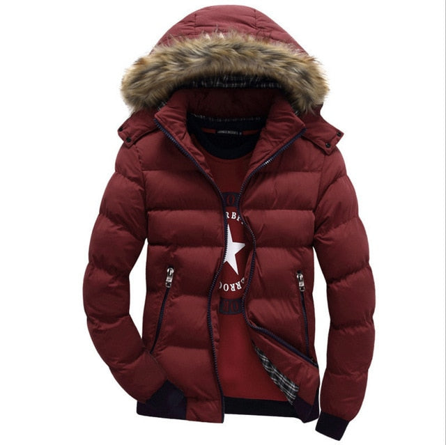 Casual Hooded Warm Fur Parka Jacket