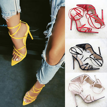 Super Thin Ankle Strap High Heels Women Sandals