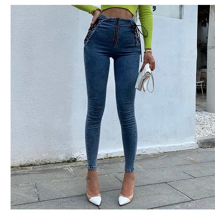 High Waist Hips Tight Jeans Slim Pants