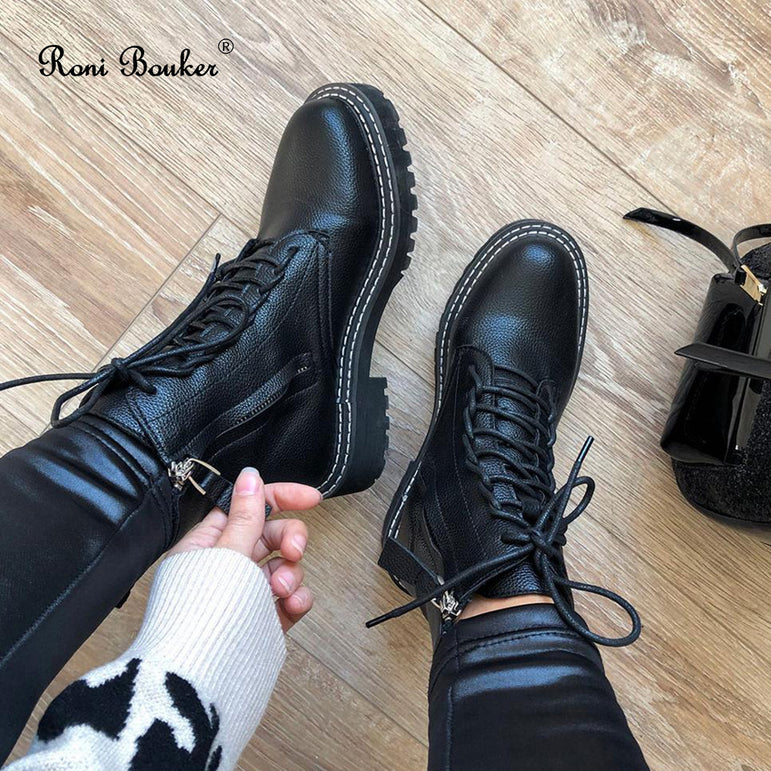 Lace Up Vintage Winter Ankle Booties