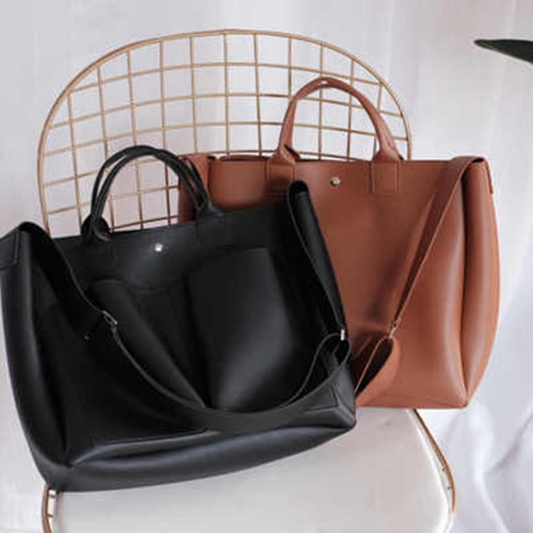 Leather Casual Big Tote Vintage Handbags