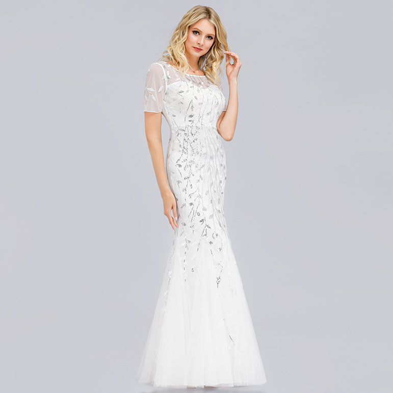 Elegant Lace Appliques Evening Mermaid Dresses