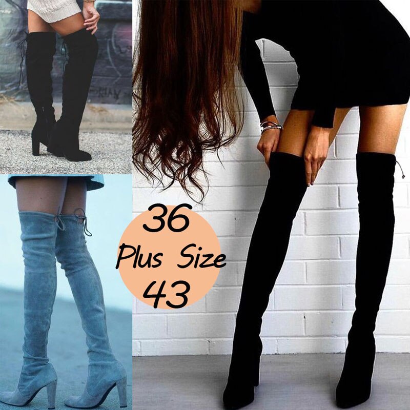 Thigh Over The Knee Elastic High Heel Boots