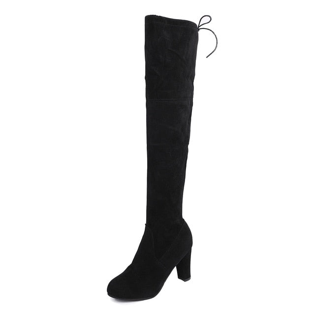 Thigh Over The Knee Elastic High Heel Boots