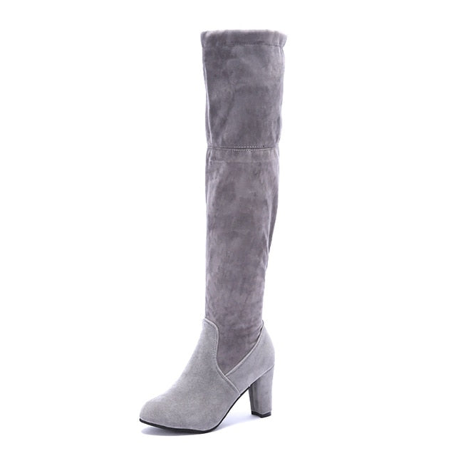 Thigh Over The Knee Elastic High Heel Boots