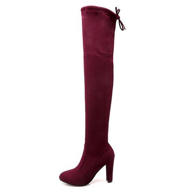 Thigh Over The Knee Elastic High Heel Boots