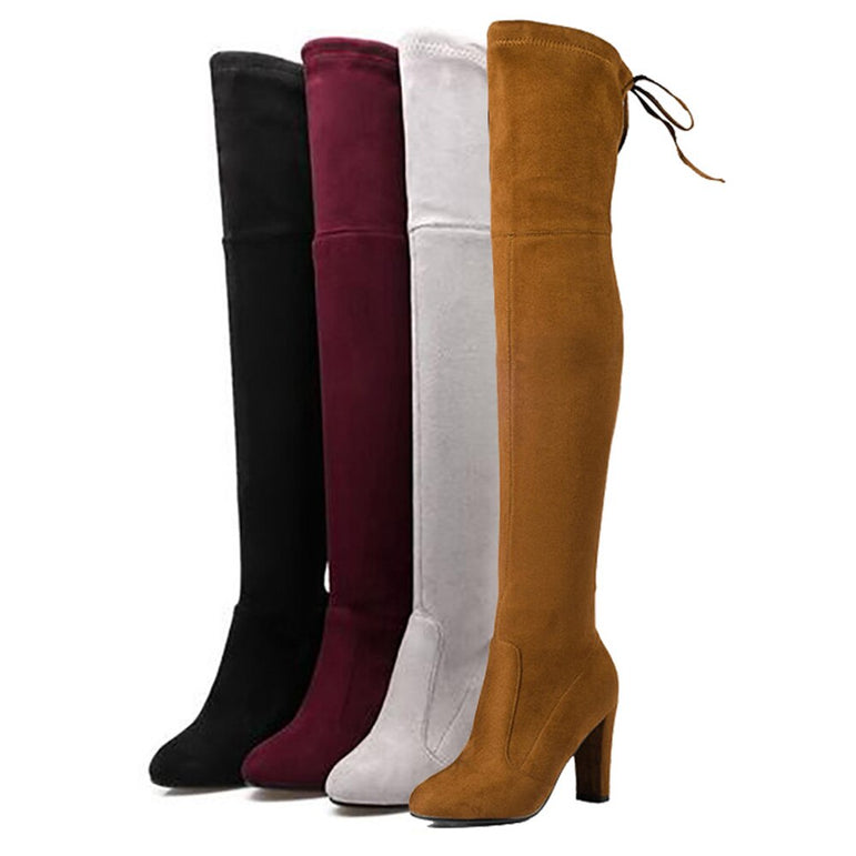 Thigh Over The Knee Elastic High Heel Boots