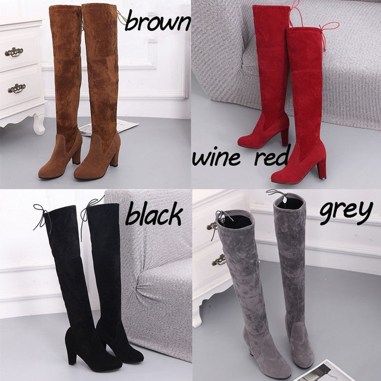 Thigh Over The Knee Elastic High Heel Boots