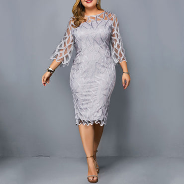 Elegant Women Retro Seven Sleeve Party Dress