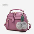 Leather Fair Ball Tassel Messenger Handbag