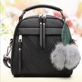 Leather Fair Ball Tassel Messenger Handbag