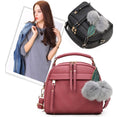 Leather Fair Ball Tassel Messenger Handbag