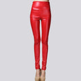 Leather Thin Velvet Elastic Stretch Pants