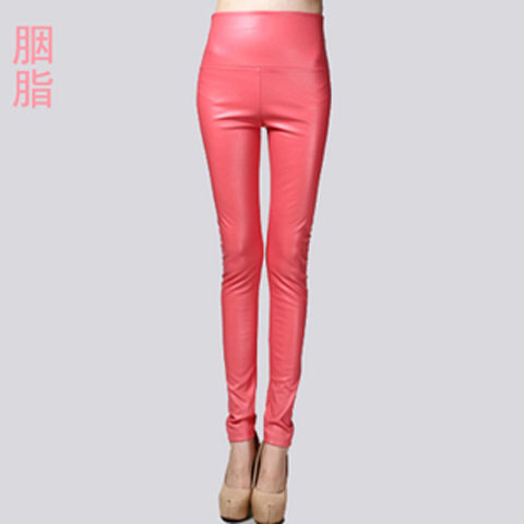 Leather Thin Velvet Elastic Stretch Pants