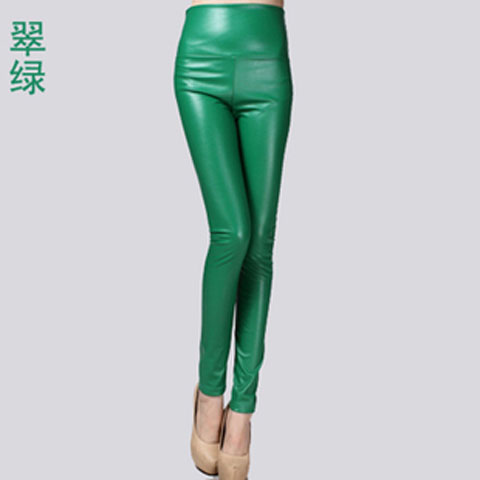 Leather Thin Velvet Elastic Stretch Pants