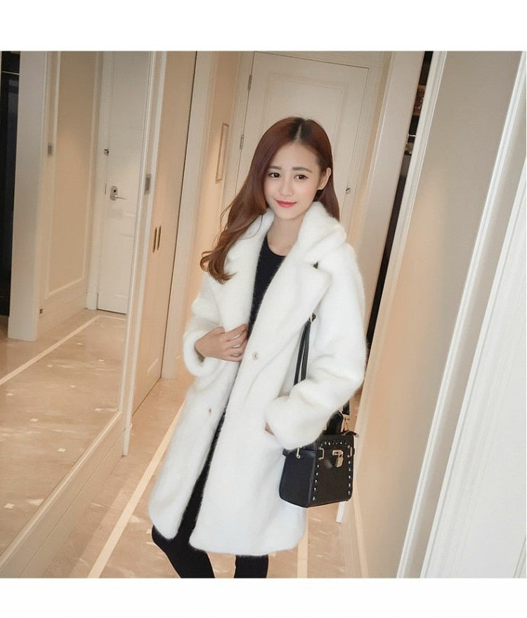 Casual Faux Fur Women Mink Coat Jacket