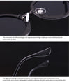 Metal Frame Clear Lens Oversized Round Rivet Sunglasses