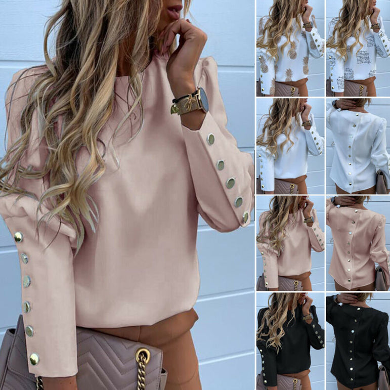 Casual Work Wear Long Sleeve Blouses